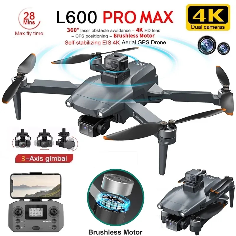 Drone Gimbal 3 Axis - L600 PRO MAX GPS Drone Professionele