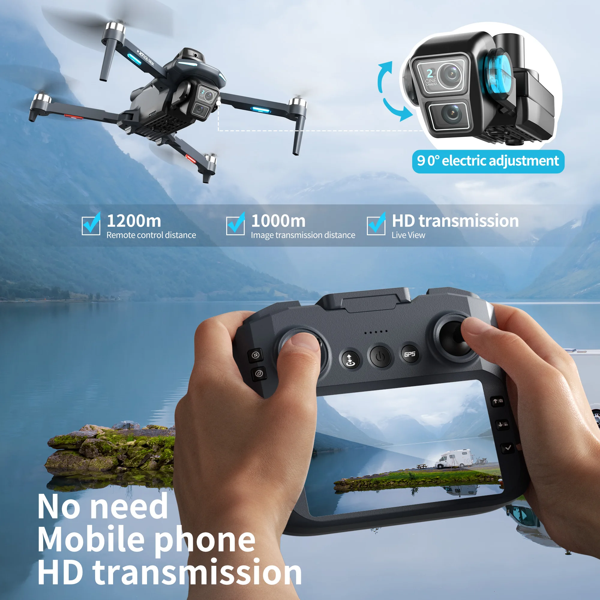 Originele XT606 Drone Professi - Drone Gimbal Brushless recensie en prijs