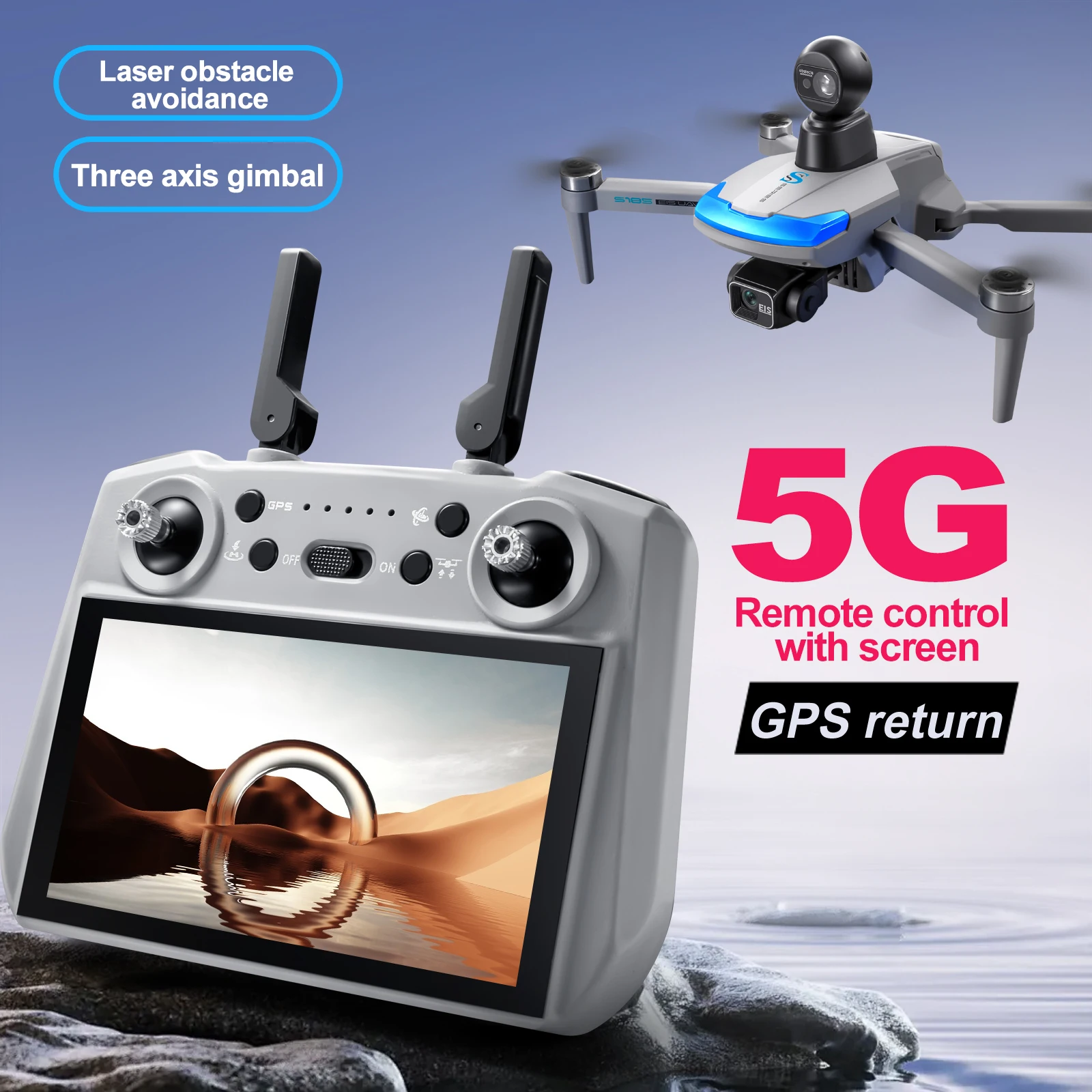 S185 Professionele Drone 2.7K  - Drone Gimbal 3 Axis recensie en prijs