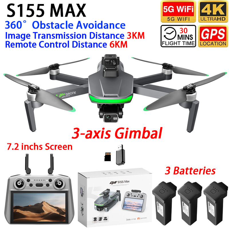 S155 MAX Drone GPS WIFI 3KM FP - Drone Gimbal 3 Axis recensie en prijs
